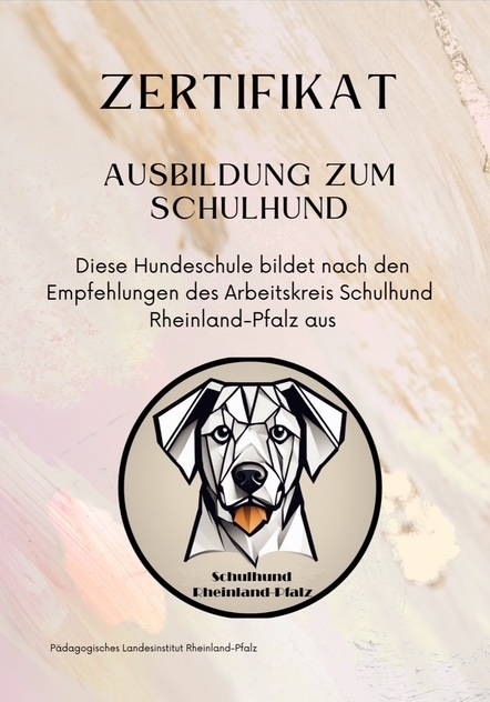 Zertifikat Ausbildung zum Schulhund
